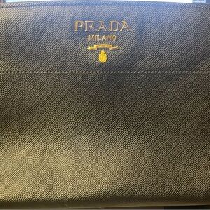 Prada Men's Black Saffiano Leather Briefcase